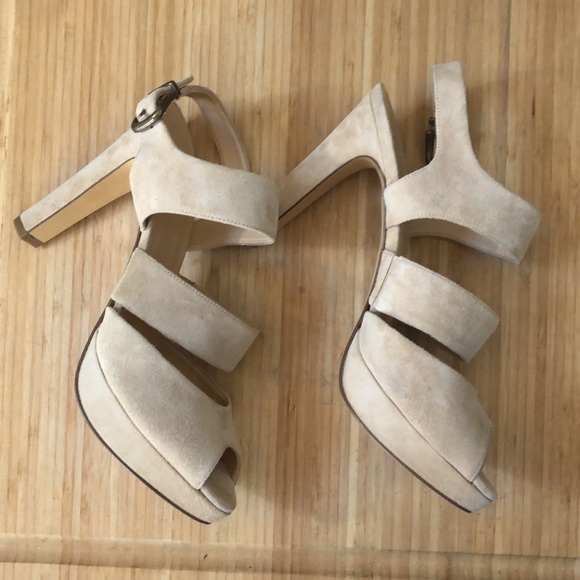 J. Crew Shoes - NEW J.Crew Suede Platform high heels NWOT never worn made in Italy Leather